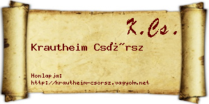 Krautheim Csörsz névjegykártya